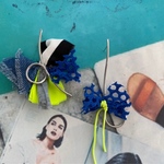 黄色✖️デニムシルバーイヤリングピアス