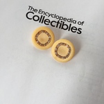 7763 フランス ヴィンテージボタン 27mm×2個  イエロー