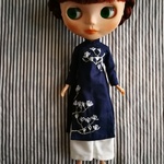 ブライス服★白木蓮の刺繍のアオザイ★民族衣装
