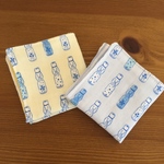 16cmサイズ＊ラムネ瓶の柄の子供用ガーゼハンカチ2枚