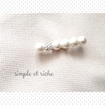 new♪simple✴︎８㍉ｺｯﾄﾝﾊﾟｰﾙ line ﾌﾞﾛｰﾁ★cry.pave ball【受注制作】