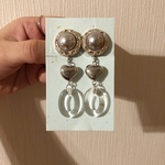 カボションハートイヤリング❥送料無料