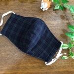 ⑤ハンドメイド☆立体マスク☆チェック（ブラックウォッチ）柄