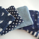 ８重ガーゼハンカチ*navy*5枚セット*fuwara