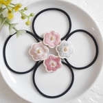 【再販】[2個セットがお得][親子お揃い]お花刺繍のシンプルヘアゴム(ベビー&大人)