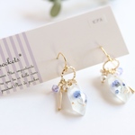 鉱石のかすみ草ミニピアス/イヤリング