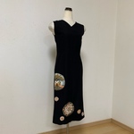 【t様リクエスト】 【アンサンブル】総手刺繍　金駒刺繍　束ね熨斗黒留のシンプルフォーマルワンピース★着物リメイク