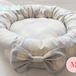 【ＳＡＬＥ!!】　キラキラドイリーペットベッド　ブルーグレー×プラチナ（Ｍサイズ）