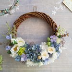 Lune Bonheur＜agate＞＊ハーフムーンリース＊プリザーブドフラワー＊お花＊ギフト＊結婚祝い＊新築祝い＊お誕生日祝い＊ウェディング＊母の日