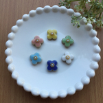 パステル陶器のお花ピアス／イヤリング