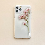 𖠇桜色スターチスの立体スマホケース𖠇【全機種対応】 iPhone 8 XR 11 pro Galaxy HUAWEI Xperia Android他　ドライフラワー　シンプル 　クリア　春