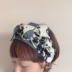 【柄×無地】MADARA花柄 ×  T-shirt ribbon   / リボンターバン ヘアバンド