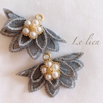 刺繍 フラワー パール タッセル【2pcs】
