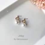《小》リング × パール シンプル ピアス/イヤリング 金属アレルギー対応  大人　シンプル　指輪