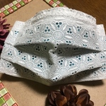 コットンレース プリーツマスク ワイヤー入り