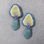 △再販　lemon yerrow×flower刺繍ピアス