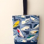 マチ付　裏キルティング【新幹線】上履き入れ