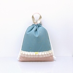 ☆*ミニスター ブルーグリーン×ピンク*☆巾着袋  体操服袋 上履き袋 北欧 ハンドメイド