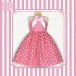 リカちゃん服 ドットワンピースピンク PK008