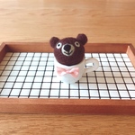 ꫛꫀꪝ✧‧˚ほのぼのおとぼけくまさんカップ𖠚ᐝ（焦げ茶色のくまさん✩ミニカップ白）