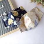 ➜送料込▪女性サイズ▪立体マスク＊ネイビー&ホワイトベージュ＊
