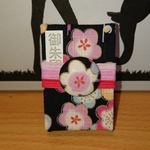 ミニ御朱印帳 黒花 手のひらサイズ