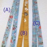 帯揚のような正絹仮紐・金彩　Ｈ　オリジナル品 　半幅帯の帯揚げ
