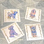 油絵犬のブローチ