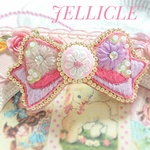 🎀リボン刺繍バレッタ🎀ピンク×パープル
