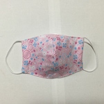 Wガーゼ立体マスク（大人用Ｍサイズ)  フラワーサークル  ピンク