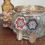 レトロtatting lace 花のピアス