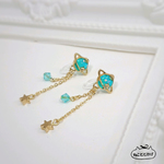 【新作】星揺れる土星のノンホールピアス-Blue-