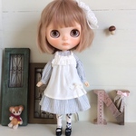 ブライス ふんわりワンピース＊ギャザーエプロン セット