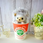「ハリネズミちゃんと 白い自転車セット」  羊毛フェルト はりねずみ コップのフチ