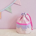 スカラップのコップ歯ブラシ袋　purple【受注製作】
