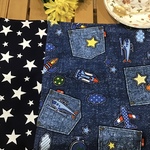 【再4】クレヨンタッチ❤️25×35 お名前タグサービス両面可愛いランチョンマット⭐️星⭐️ロケット⭐️飛行機⭐️ヘリコプター