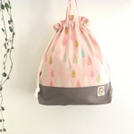 カラフルしずくピンク☆ブラウンドット    体操着入れ   