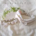 natural flower𓈒𓏸𓐍white×light pink𓆸ママとベビーのおそろいヘアバンド𓂃𓐍baby&kids hairband