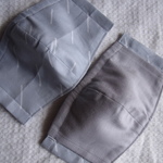 マスク　大人用　グレー（ひなた）×ライトグレー　ポケット