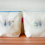 コスメ刺繍ポーチ