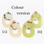 【２color♡】カラーべっ甲✖️大ぶりリングピアス