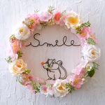 ぷっくりシマリスのSmileお花見リース