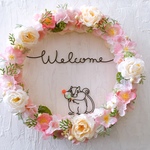 ぷっくりシマリスのWelcomeお花見リース