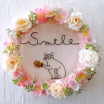 食いしん坊猫のSmileお花見リース