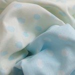 50X50cm 国産 ダブルガーゼ◎オフ白ベースに水色の雲 double gauze