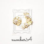 お花ビジューピアス×イヤーカフ　pink