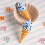 食品サンプル　ソフトクリームミント　ピアス
