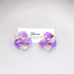 スミレ色 ラベンダー flower イヤリングorピアス