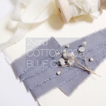 コットンリボン2yardブルーグレイ<Cotton Ribbon♡Blue Grey>結婚式ブーケ/結婚式招待状/子供服リボン/DIYなど・・・♡切りっぱなしインポートリボン国内発送