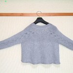 バックがきれいな、透かし模様の切り替えカーディガンパーt　2